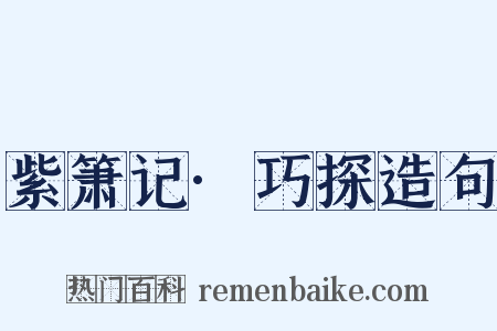 紫箫记·巧探造句是什么意思的图片